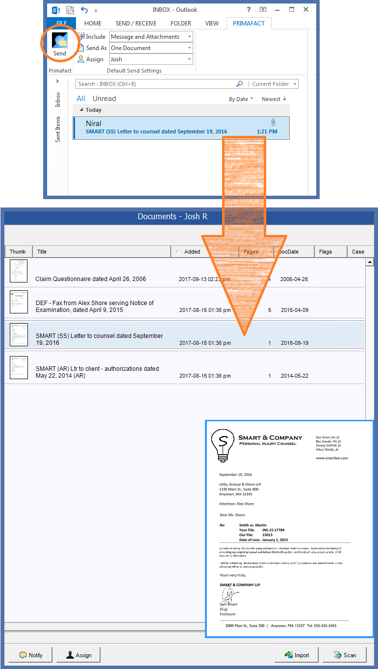 Outlook Import-Intake Center