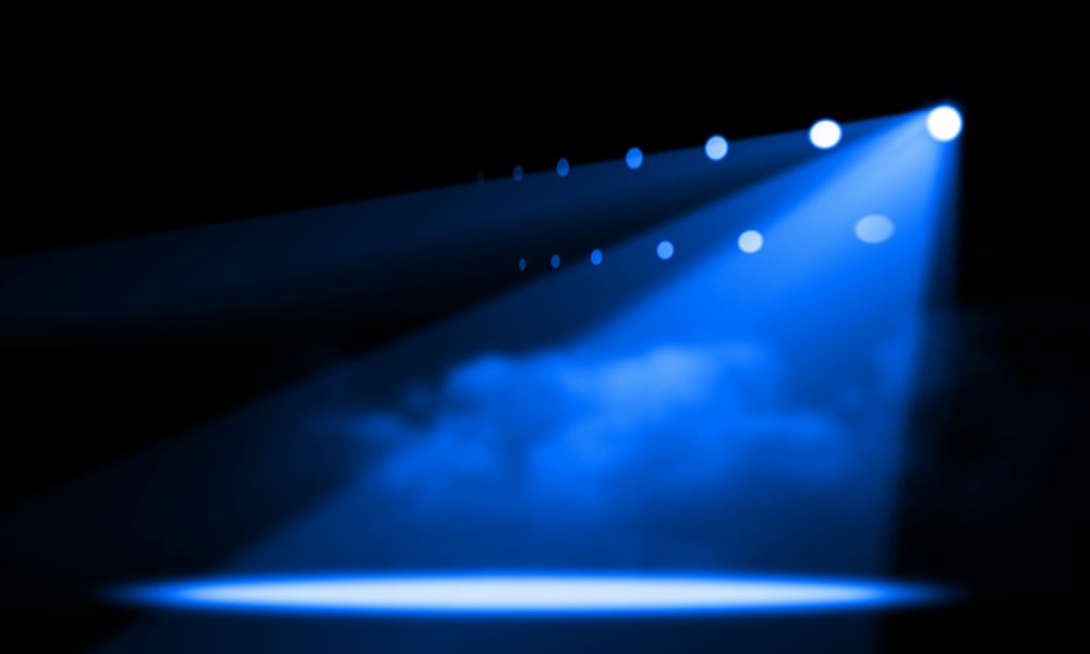 colorful and vivid stage spotlight on stage background