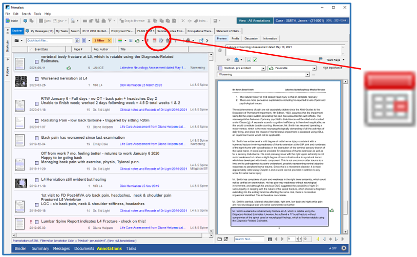 Annotation Chronologies and Reports